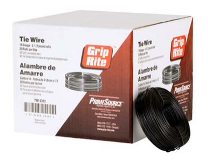 Brida de alambre para barras de refuerzo calibre 16, 3,5 libras (caja de 20)