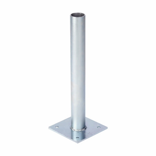 4" bollard / ASTM-A36 / (4.5 OD)    (RED) / with 8" x 8" baseplate  4ea. 9/16" holes / (Wall Thickness of 0.237" Sch. 40)